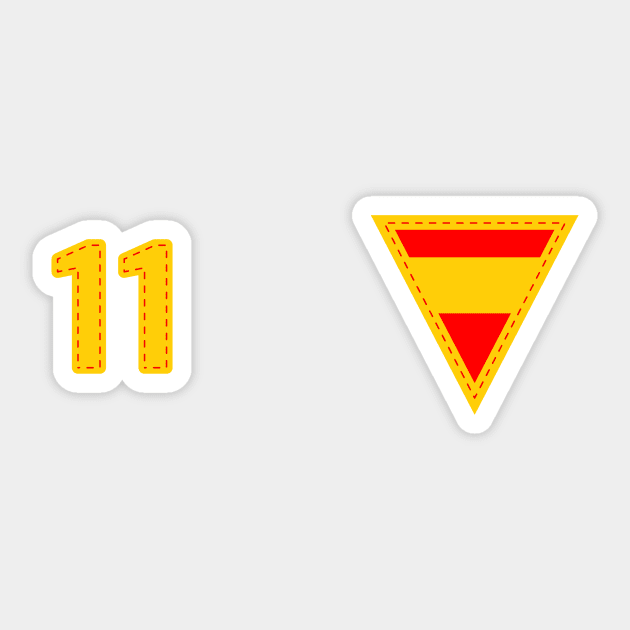 Spain Espania Football Supporters Heritage Home Crest Number 11 Sticker by Culture-Factory